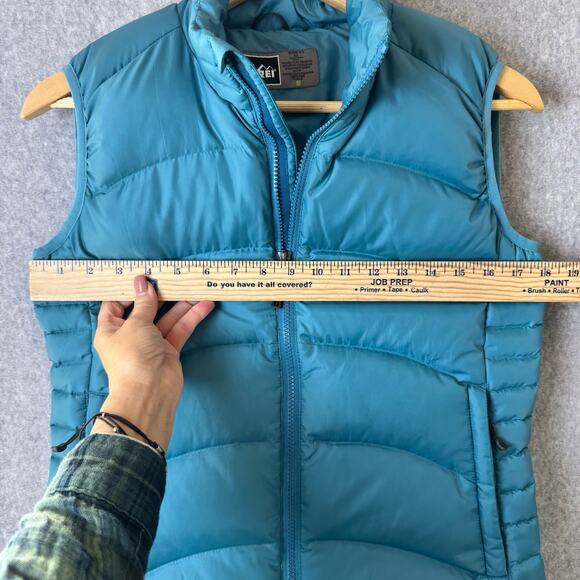 REI Goose Down Puffer Vest Women’s XS Blue Winter Ski Outdoors Hiking Warm - Picture 8 of 10